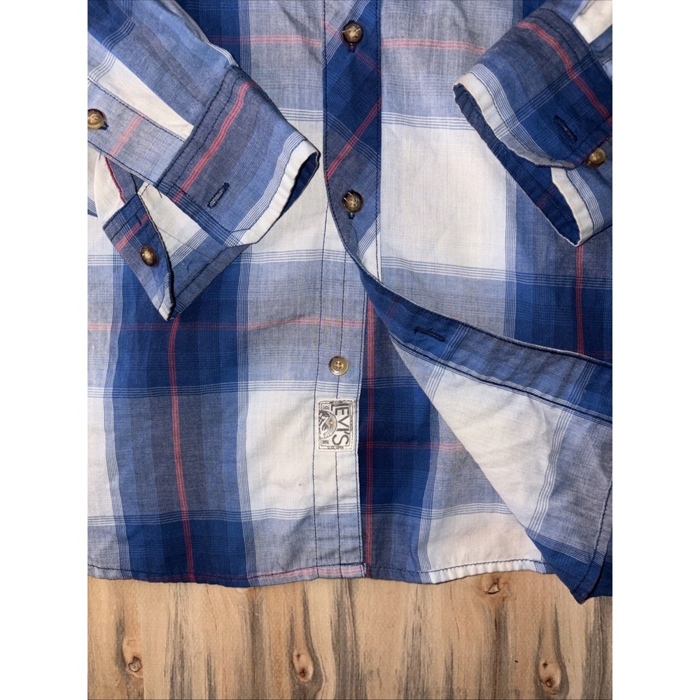 Levi Strauss Two Horse Brand Plaid Snap Button Western Shirt Size Medium - Picture 4 of 5